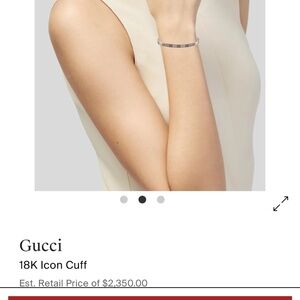 Gucci Icon 18K White Gold Cuff